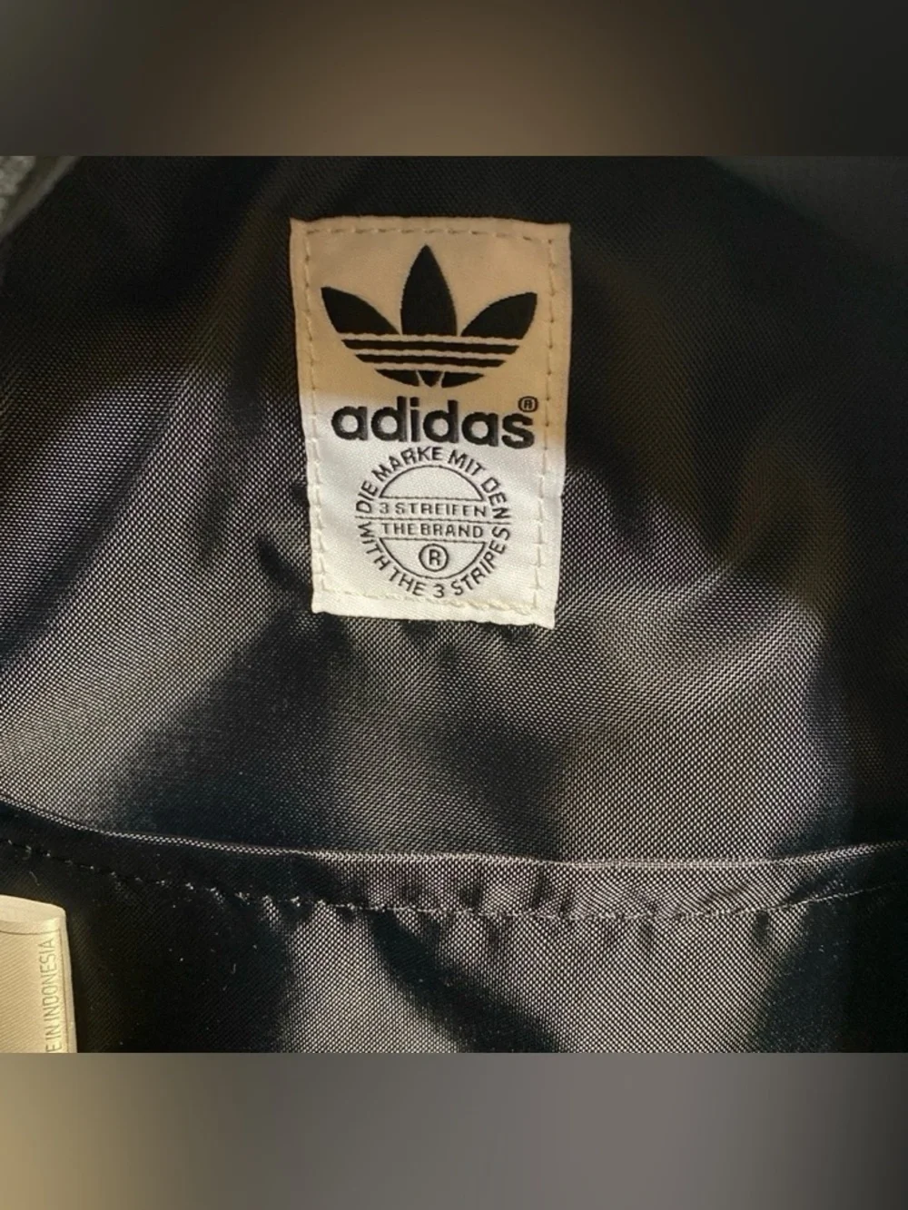 NWT Black ADIDAS Three Stripes White Logo Mini Backpack Hiking Leisure Bag Purse - Picture 6 of 6